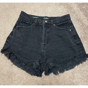 Wild Fable Shorts Women's 8 Black Jeans Cut Off Highest Rise Grunge‎